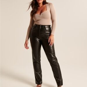 Abercrombie & Fitch High Rise Vegan Leather Pants Size 16S